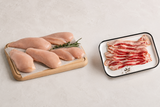Chicken Breasts And Bacon In First Box