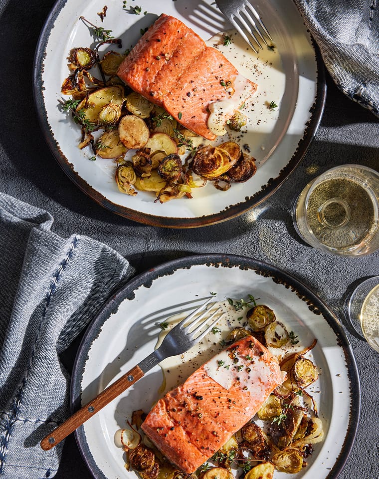 Cooked sockeye salmon fillets